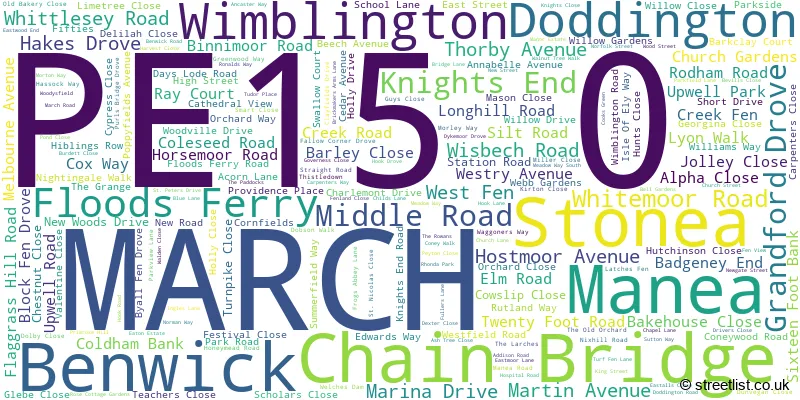 A word cloud for the PE15 0 postcode